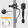 image:imageProbrico Black Lower Half Front Entry Handleset Heavy Duty Entry Door Handle with Interior Reversible Handed Lever Lock Grip Handle with Wave Lever Keyless Door Locks 1PackBlack