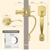 image:imageProbrico Black Lower Half Front Entry Handleset Heavy Duty Entry Door Handle with Interior Reversible Handed Lever Lock Grip Handle with Wave Lever Keyless Door Locks 1PackGold