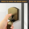 image:imageProbrico Black Lower Half Front Entry Handleset Heavy Duty Entry Door Handle with Interior Reversible Handed Lever Lock Grip Handle with Wave Lever Keyless Door Locks 1PackAntique Brass