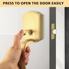 image:imageProbrico Black Lower Half Front Entry Handleset Heavy Duty Entry Door Handle with Interior Reversible Handed Lever Lock Grip Handle with Wave Lever Keyless Door Locks 1PackGold