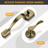 image:imageProbrico Black Lower Half Front Entry Handleset Heavy Duty Entry Door Handle with Interior Reversible Handed Lever Lock Grip Handle with Wave Lever Keyless Door Locks 1PackAntique Brass
