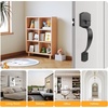 image:imageProbrico Black Lower Half Front Entry Handleset Heavy Duty Entry Door Handle with Interior Reversible Handed Lever Lock Grip Handle with Wave Lever Keyless Door Locks 1PackBlack