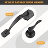 image:imageProbrico Black Lower Half Front Entry Handleset Heavy Duty Entry Door Handle with Interior Reversible Handed Lever Lock Grip Handle with Wave Lever Keyless Door Locks 1PackBlack