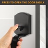image:imageProbrico Black Lower Half Front Entry Handleset Heavy Duty Entry Door Handle with Interior Reversible Handed Lever Lock Grip Handle with Wave Lever Keyless Door Locks 1PackBlack