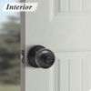 image:imageProbrico Black Round Entry Knob Keyed Entry Lock for Front Door Bedroom Bathroom Stainless Steel Entrance Lockset 1 Pack