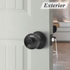 image:imageProbrico Black Round Entry Knob Keyed Entry Lock for Front Door Bedroom Bathroom Stainless Steel Entrance Lockset 1 Pack