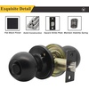 image:imageProbrico Black Round Entry Knob Keyed Entry Lock for Front Door Bedroom Bathroom Stainless Steel Entrance Lockset 1 Pack