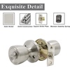 image:imageProbrico Brushed Nickel Finish Handle Knobs Keyless Privacy Interior Doors Bed and Bath Lockset 5 Pack