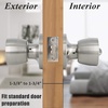 image:imageProbrico Brushed Nickel Finish Handle Knobs Keyless Privacy Interior Doors Bed and Bath Lockset 5 Pack
