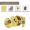 image:imageProbrico Brushed Nickel One Keyway Entrance Door Knobs Keyed Alike Door Locks Locksets for BedBath3 PackPolished Brass