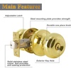 image:imageProbrico Brushed Nickel One Keyway Entrance Door Knobs Keyed Alike Door Locks Locksets for BedBath3 PackPolished Brass