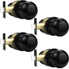 image:imageProbrico Brushed Nickel Passage Door Knobs Round Handles for Hall or Closet Knobs Keyless Hardware 5 PackBlack