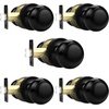 image:imageProbrico Brushed Nickel Passage Door Knobs Round Handles for Hall or Closet Knobs Keyless Hardware 5 PackBlack