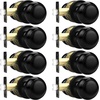 image:imageProbrico Brushed Nickel Passage Door Knobs Round Handles for Hall or Closet Knobs Keyless Hardware 5 PackBlack