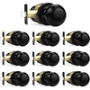image:imageProbrico Brushed Nickel Passage Door Knobs Round Handles for Hall or Closet Knobs Keyless Hardware 5 PackBlack