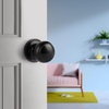 image:imageProbrico Brushed Nickel Passage Door Knobs Round Handles for Hall or Closet Knobs Keyless Hardware 5 PackBlack
