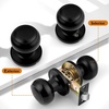 image:imageProbrico Brushed Nickel Passage Door Knobs Round Handles for Hall or Closet Knobs Keyless Hardware 5 PackBlack