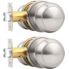 image:imageProbrico Brushed Nickel Passage Door Knobs Round Handles for Hall or Closet Knobs Keyless Hardware 5 PackBrushed Nickel