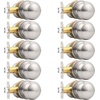 image:imageProbrico Brushed Nickel Passage Door Knobs Round Handles for Hall or Closet Knobs Keyless Hardware 5 PackBrushed Nickel