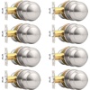 image:imageProbrico Brushed Nickel Passage Door Knobs Round Handles for Hall or Closet Knobs Keyless Hardware 5 PackBrushed Nickel