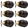 image:imageProbrico Brushed Nickel Passage Door Knobs Round Handles for Hall or Closet Knobs Keyless Hardware 5 PackOil Rubbed Bronze