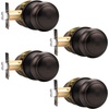 image:imageProbrico Brushed Nickel Passage Door Knobs Round Handles for Hall or Closet Knobs Keyless Hardware 5 PackOil Rubbed Bronze