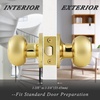 image:imageProbrico Brushed Nickel Passage Door Knobs Round Handles for Hall or Closet Knobs Keyless Hardware 5 PackPolished Brass