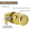image:imageProbrico Brushed Nickel Passage Door Knobs Round Handles for Hall or Closet Knobs Keyless Hardware 5 PackPolished Brass
