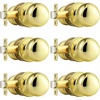 image:imageProbrico Brushed Nickel Passage Door Knobs Round Handles for Hall or Closet Knobs Keyless Hardware 5 PackPolished Brass
