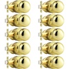 image:imageProbrico Brushed Nickel Passage Door Knobs Round Handles for Hall or Closet Knobs Keyless Hardware 5 PackPolished Brass