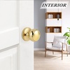 image:imageProbrico Brushed Nickel Passage Door Knobs Round Handles for Hall or Closet Knobs Keyless Hardware 5 PackPolished Brass
