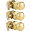image:imageProbrico Brushed Nickel Passage Door Knobs Round Handles for Hall or Closet Knobs Keyless Hardware 5 PackPolished Brass