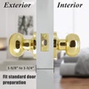 image:imageProbrico Brushed Nickel Passage Door Knobs Round Handles for Hall or Closet Knobs Keyless Hardware 5 PackPolished Brass