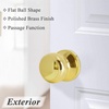 image:imageProbrico Brushed Nickel Passage Door Knobs Round Handles for Hall or Closet Knobs Keyless Hardware 5 PackPolished Brass
