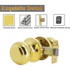 image:imageProbrico Brushed Nickel Passage Door Knobs Round Handles for Hall or Closet Knobs Keyless Hardware 5 PackPolished Brass