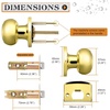 image:imageProbrico Brushed Nickel Passage Door Knobs Round Handles for Hall or Closet Knobs Keyless Hardware 5 PackPolished Brass