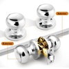 image:imageProbrico Brushed Nickel Passage Door Knobs Round Handles for Hall or Closet Knobs Keyless Hardware 5 PackPolished Chrome