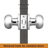 image:imageProbrico Brushed Nickel Passage Door Knobs Round Handles for Hall or Closet Knobs Keyless Hardware 5 PackPolished Chrome