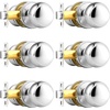 image:imageProbrico Brushed Nickel Passage Door Knobs Round Handles for Hall or Closet Knobs Keyless Hardware 5 PackPolished Chrome