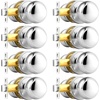 image:imageProbrico Brushed Nickel Passage Door Knobs Round Handles for Hall or Closet Knobs Keyless Hardware 5 PackPolished Chrome