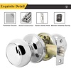 image:imageProbrico Brushed Nickel Passage Door Knobs Round Handles for Hall or Closet Knobs Keyless Hardware 5 PackPolished Chrome