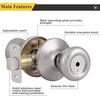 image:imageProbrico Brushed Nickel Privacy Door Knobs Interior Tulip Shape Door Handles Locks for Bedroom Bathroom Keyless Door Locksets 6 Pack