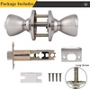 image:imageProbrico Brushed Nickel Privacy Door Knobs Interior Tulip Shape Door Handles Locks for Bedroom Bathroom Keyless Door Locksets 6 Pack