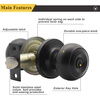 image:imageProbrico Colonial Keyed Entry Door Knob Oil Rubbed Bronze Entrance Door Lock Single Cylinder Keyed Door Lock for Interior ExteriorBlack