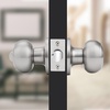 image:imageProbrico Colonial Keyed Entry Door Knob Oil Rubbed Bronze Entrance Door Lock Single Cylinder Keyed Door Lock for Interior ExteriorBrushed Nickel