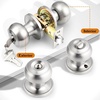 image:imageProbrico Colonial Keyed Entry Door Knob Oil Rubbed Bronze Entrance Door Lock Single Cylinder Keyed Door Lock for Interior ExteriorBrushed Nickel
