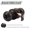 image:imageProbrico Colonial Keyed Entry Door Knob Oil Rubbed Bronze Entrance Door Lock Single Cylinder Keyed Door Lock for Interior ExteriorOil Rubbed Bronze