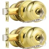 image:imageProbrico Colonial Keyed Entry Door Knob Oil Rubbed Bronze Entrance Door Lock Single Cylinder Keyed Door Lock for Interior ExteriorPolished Brass