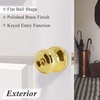 image:imageProbrico Colonial Keyed Entry Door Knob Oil Rubbed Bronze Entrance Door Lock Single Cylinder Keyed Door Lock for Interior ExteriorPolished Brass