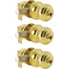 image:imageProbrico Colonial Keyed Entry Door Knob Oil Rubbed Bronze Entrance Door Lock Single Cylinder Keyed Door Lock for Interior ExteriorPolished Brass